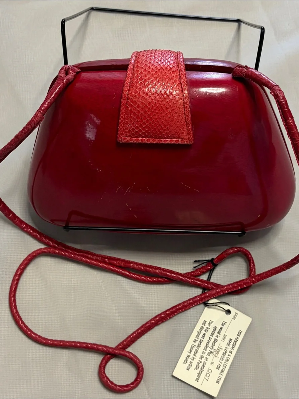 Timmy Woods Beverly Hills Collection – Handcrafted Monkey Pod Wood Handbag (NWT)